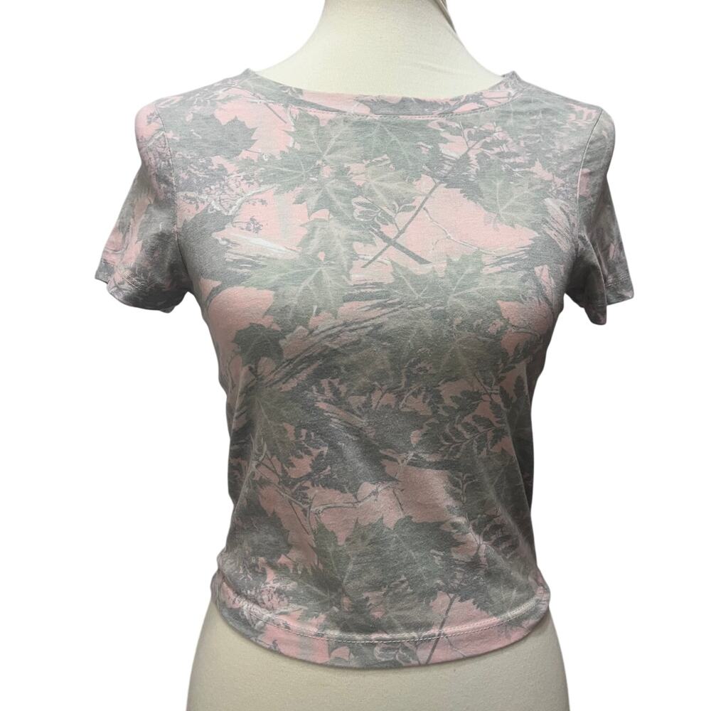 Women's Camouflage Leaf Print Nature T-Shirt